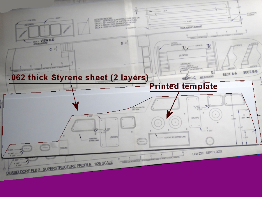 Tape template to styrene