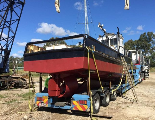 Real Truckable Push Boat on a Trailer